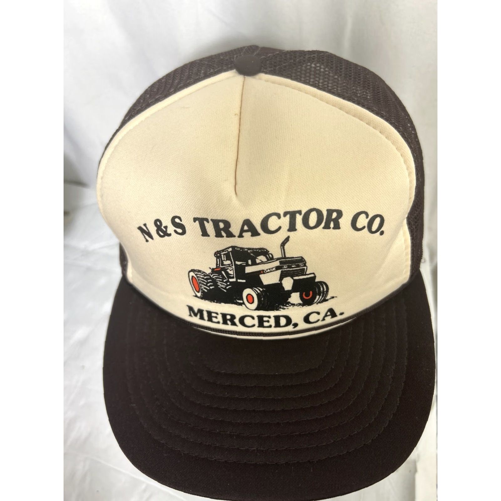 Vintage Otto Trucker Hat Merced CA Tractor Co. Brown Beige Size ONE SIZE - 5 Thumbnail