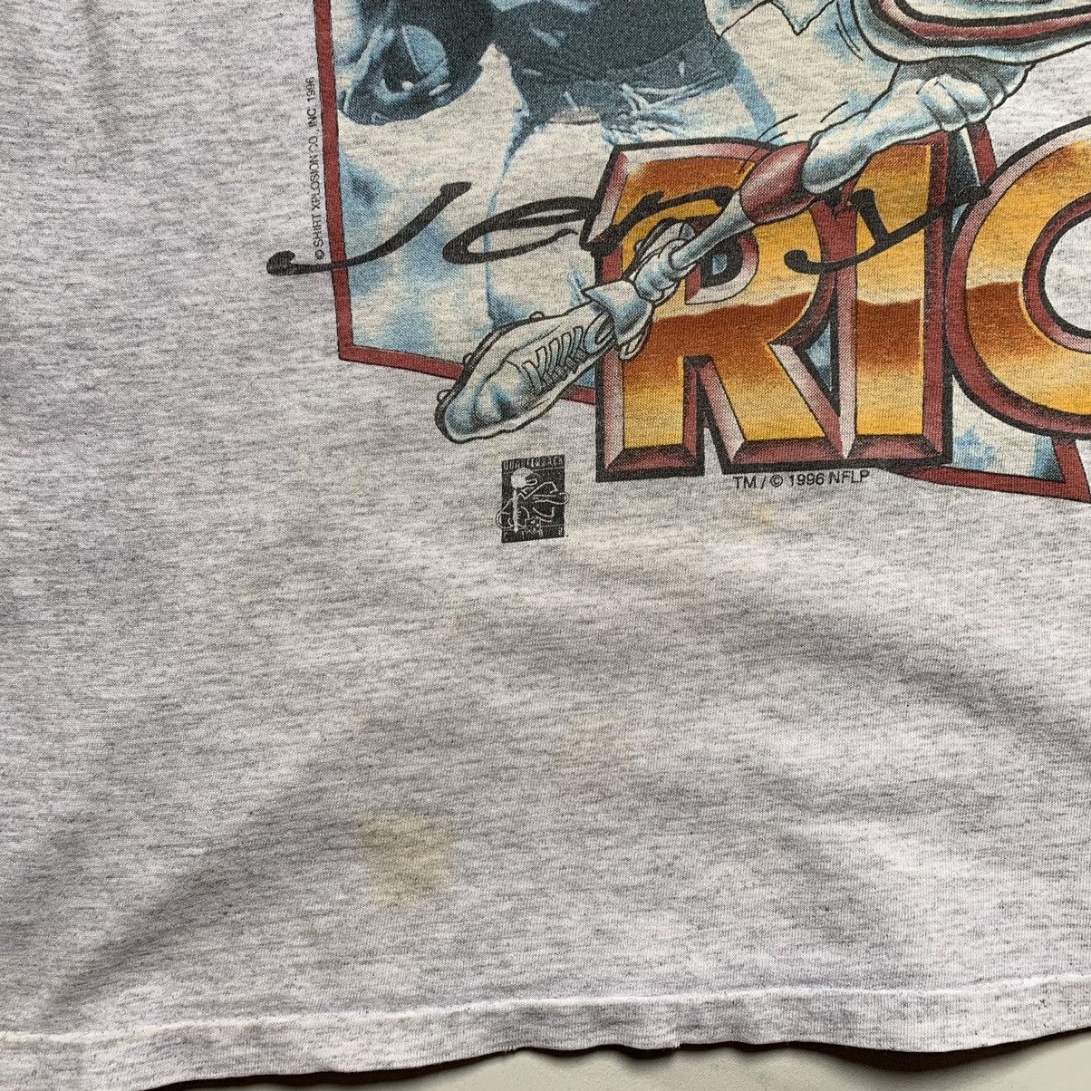 NFL × Vintage Sick Rare! Vintage 1996 Jerry Rice Cartoon T-Shirt Size US L / EU 52-54 / 3 - 5 Thumbnail