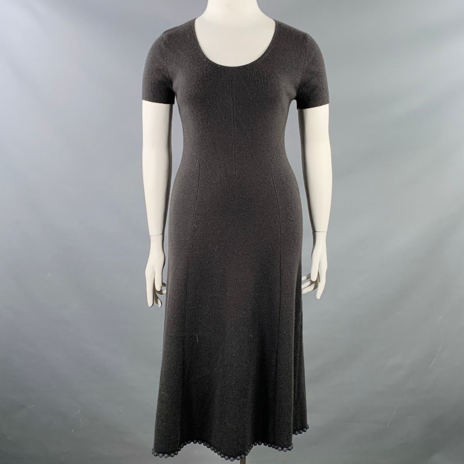 Tse Grey Slate Cashmere Rib Knit Open Front Cardigan Dress Set Size L / US 10 / IT 46 - 4 Thumbnail