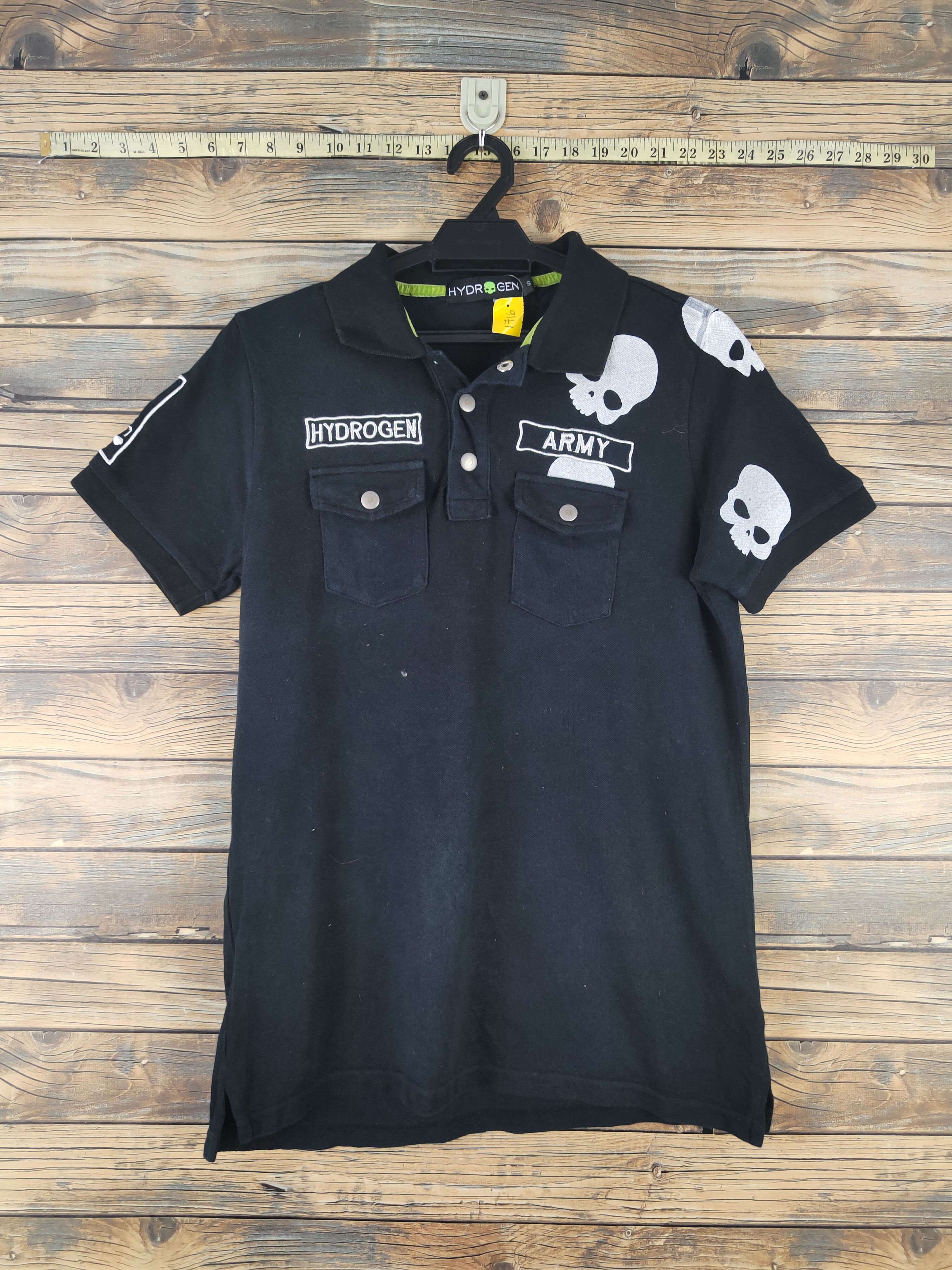 HYDROGEN DL Hydrogen skull Black Polo Shirts #1716 Size US S / EU 44-46 / 1 - 1 Thumbnail