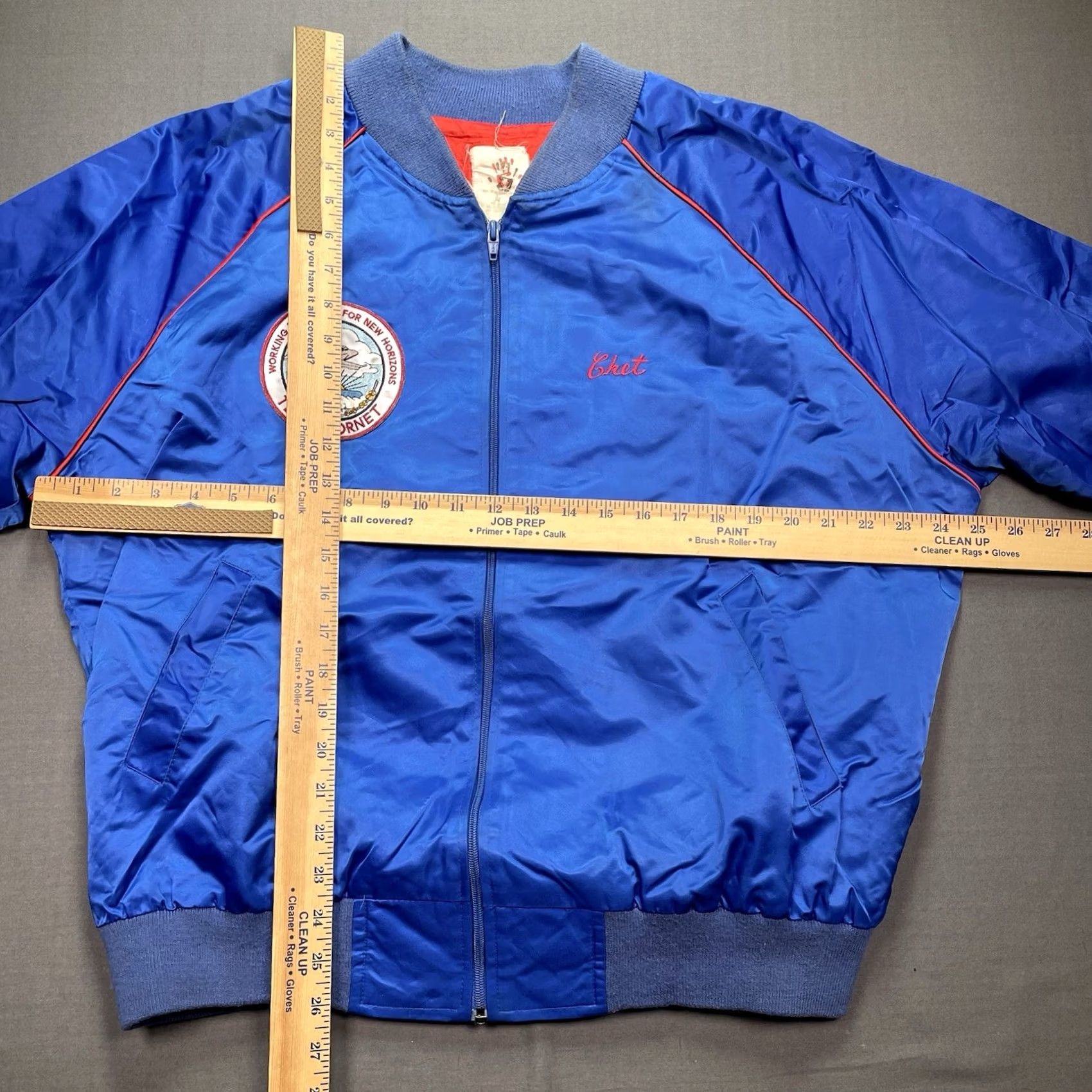 Vintage VINTAGE F-18 Super Hornet bomber jacket Mens XL Blue Polyester Jacket USA Boeing Northrop Clasic sports Size US XL / EU 56 / 4 - 2 Thumbnail