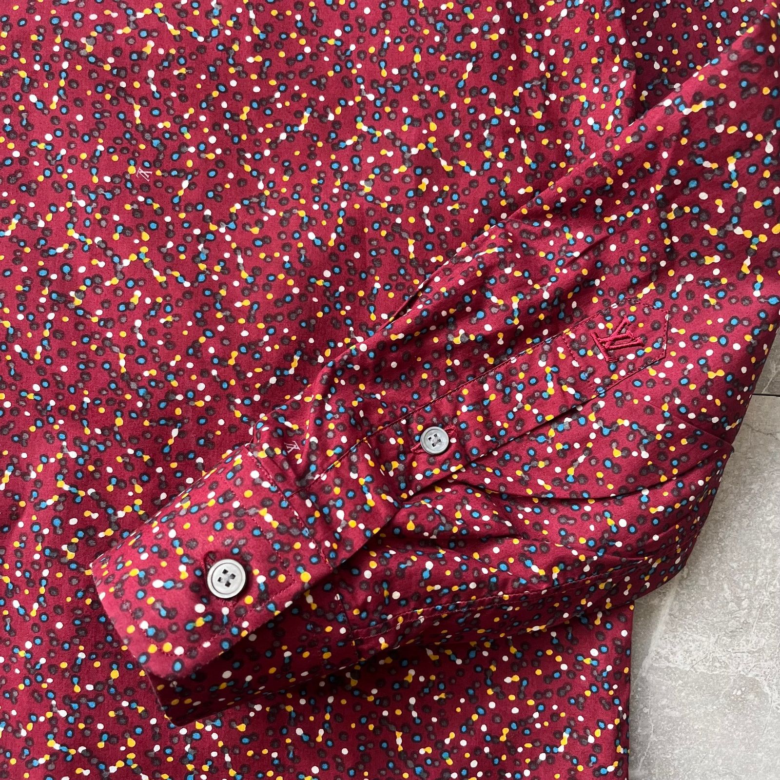 Louis Vuitton Louis Vuitton dot Print Button‑Up Shirt – Burgundy – Size M Size US M / EU 48-50 / 2 - 7 Thumbnail