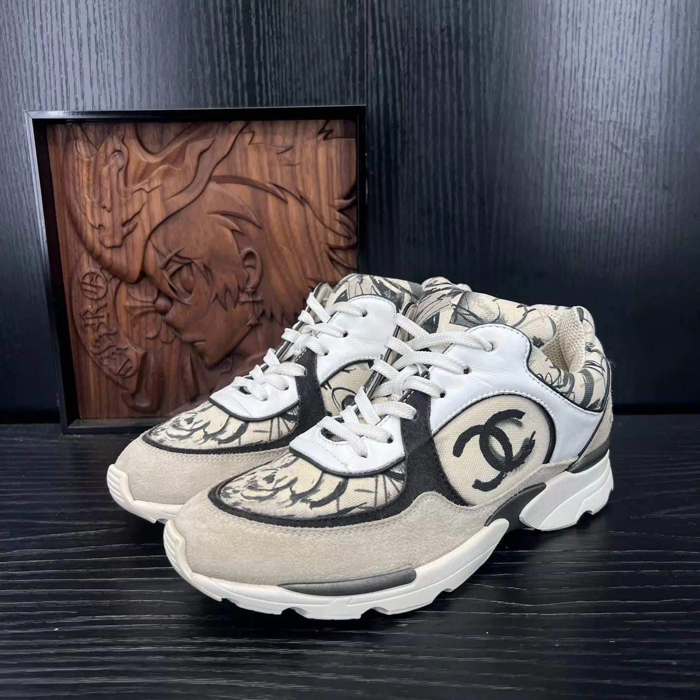 Chanel Chanel Black & White Graffiti Sneakers Size 36 With Box Size US 5.5 / IT 35.5 - 1 Thumbnail
