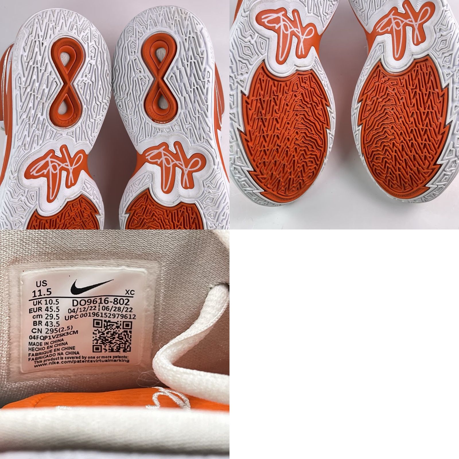 Nike Nike Mens Kyrie Infinity TB Sneakers DO9616-802 Orange Basketball Mid Top 11.5 Mens Shoes Size US 12 / EU 45 - 8 Thumbnail
