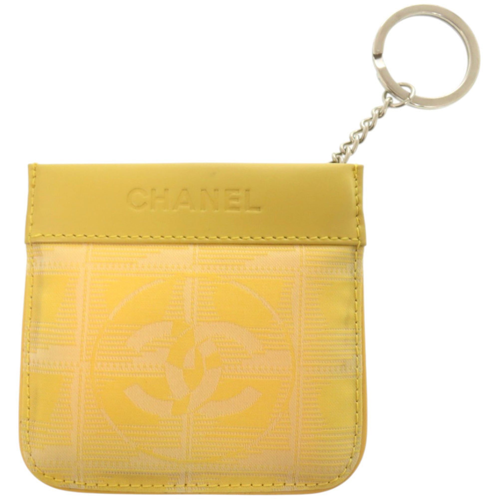 Chanel Chanel Coco Mark New Travel Line Leather Wallet/Coin Case, Yellow, with Key Ring, 1065 Size ONE SIZE - 1 Thumbnail