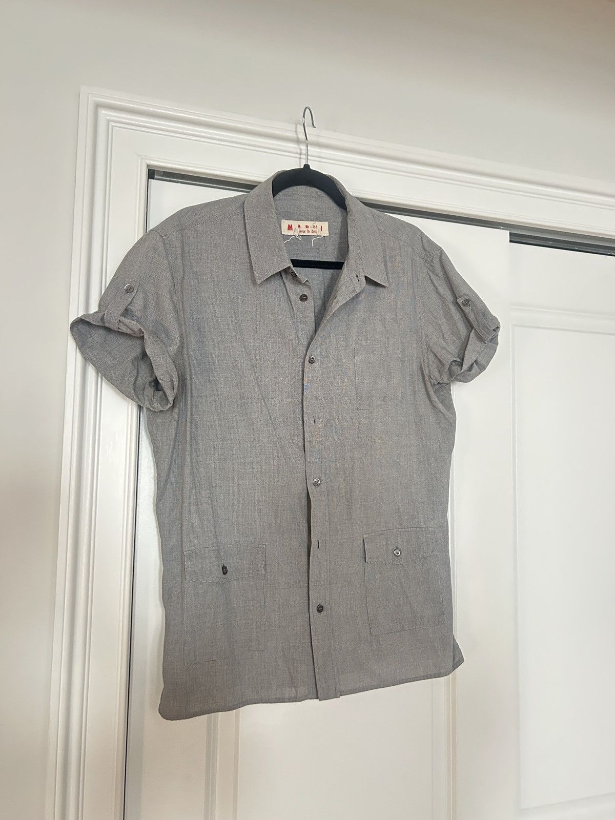 Marni Marni Short-Sleeve Gingham Button Down Shirt Size US M / EU 48-50 / 2 - 1 Thumbnail