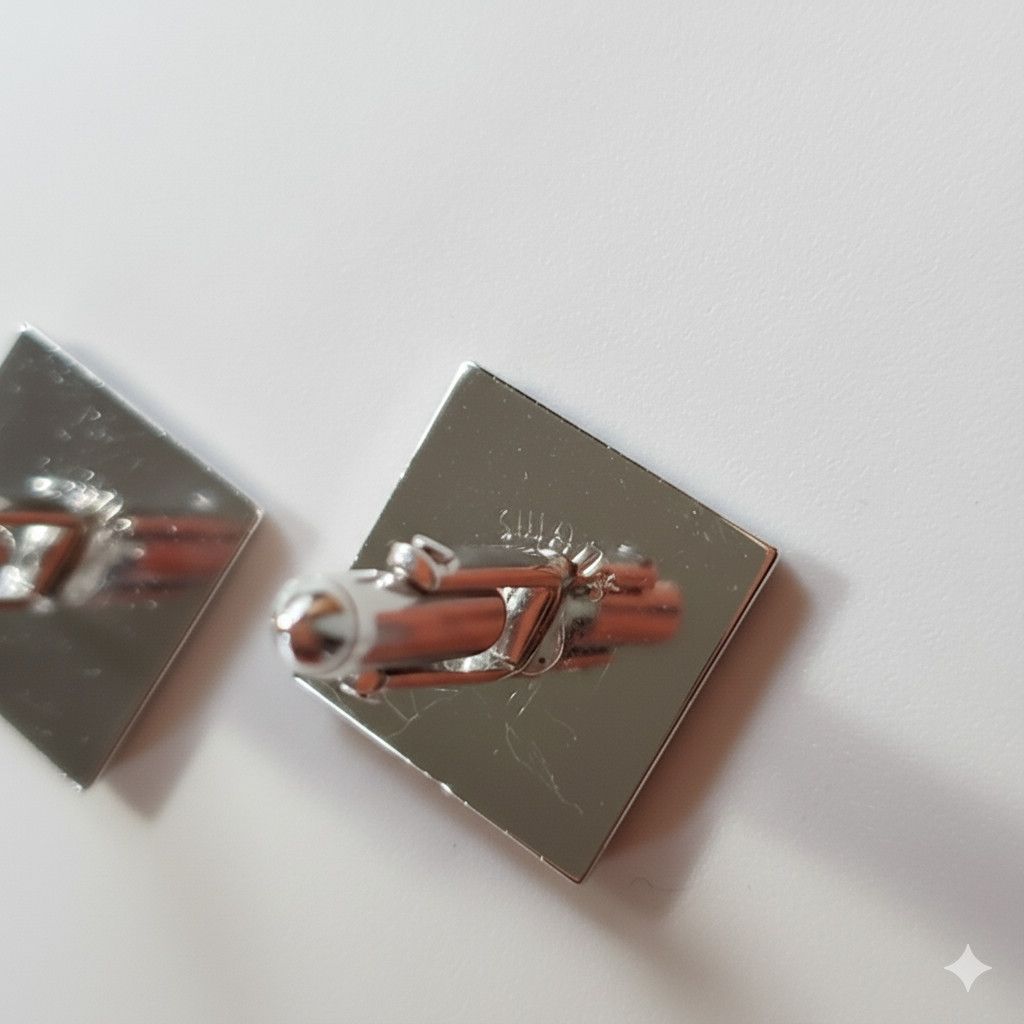Other Swank Cufflinks Silver Tone Geometric Stepped Polished Size ONE SIZE - 6 Thumbnail