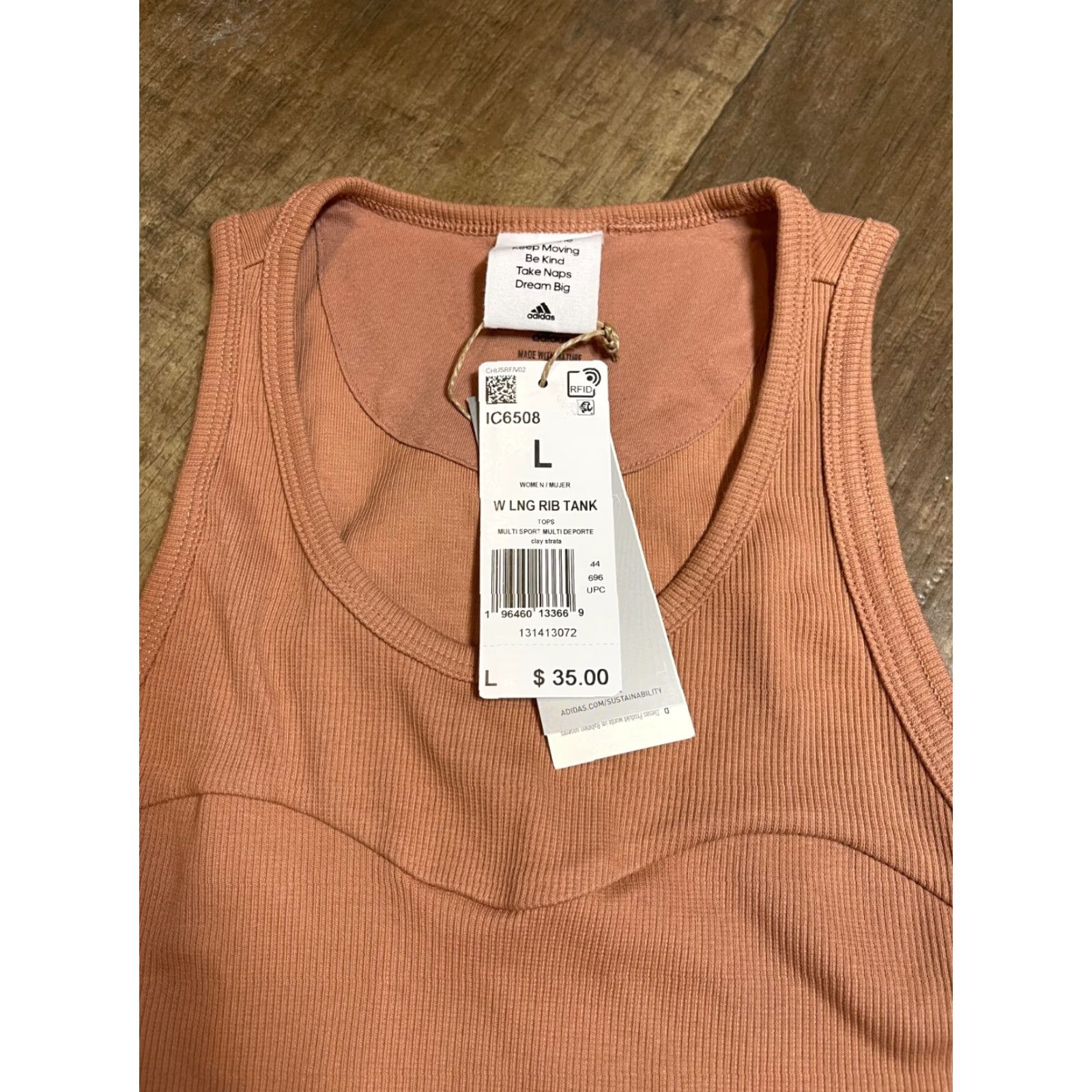 Vintage Adidas Crop Top Womens L Sleeveless Shirt Clay Strata Ribbed Shirt Cropped Womens L Brown Adidas Originals Size L / US 10 / IT 46 - 4 Thumbnail