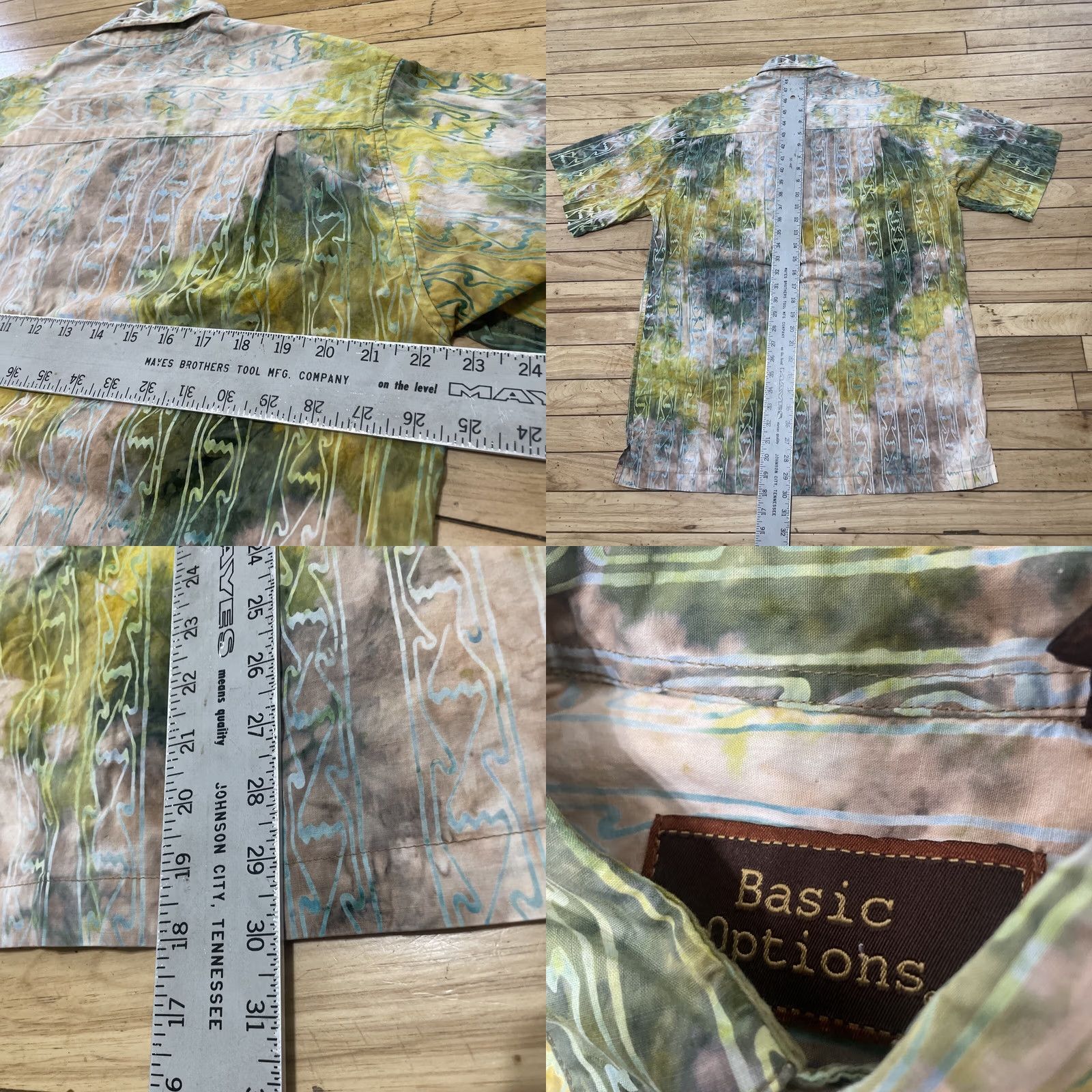 Pinko Basic Options Abstract Button Shirt Men M Green Pink Y2k Geometric Splotch Print Shirt Size US M / EU 48-50 / 2 - 8 Thumbnail