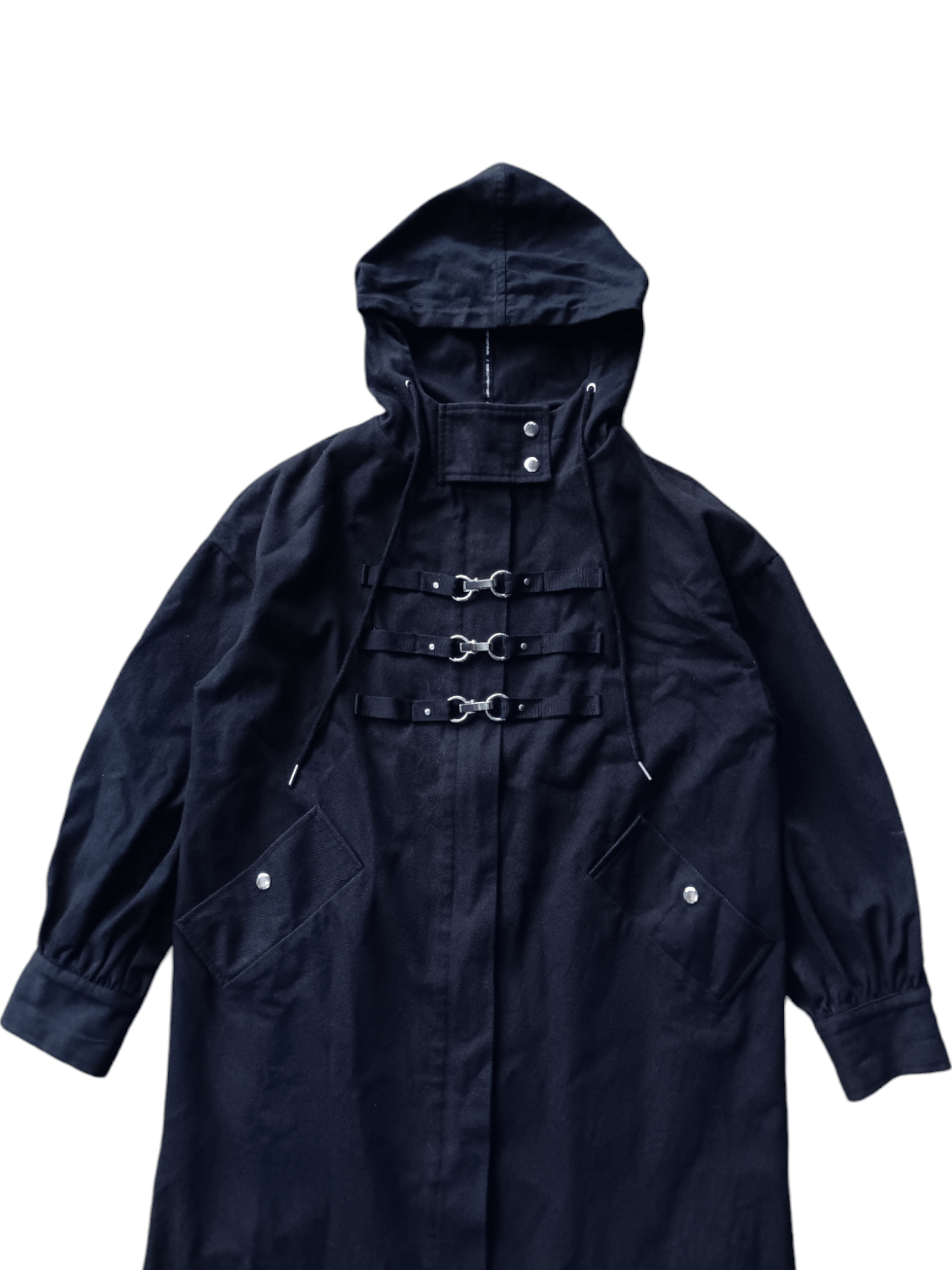 Japanese Brand 🙏24H DELETE🙏Noir contemporain hooded coat jacket Size US M / EU 48-50 / 2 - 3 Thumbnail