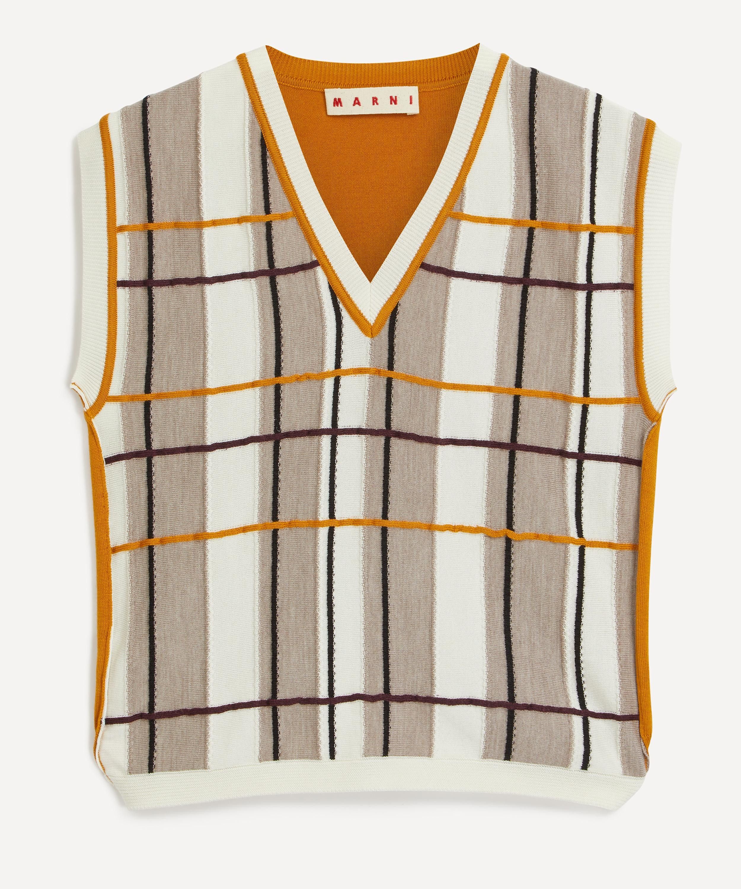 Marni oc11z0525 Checked Wool Vest in Multicolor Size M / US 6-8 / IT 42-44 - 1 Thumbnail