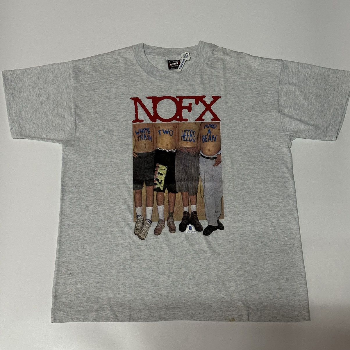 image of Band Tees x Vintage Nofx White Trash Vintage 90’S T-Shirt in Grey, Men's (Size XL)