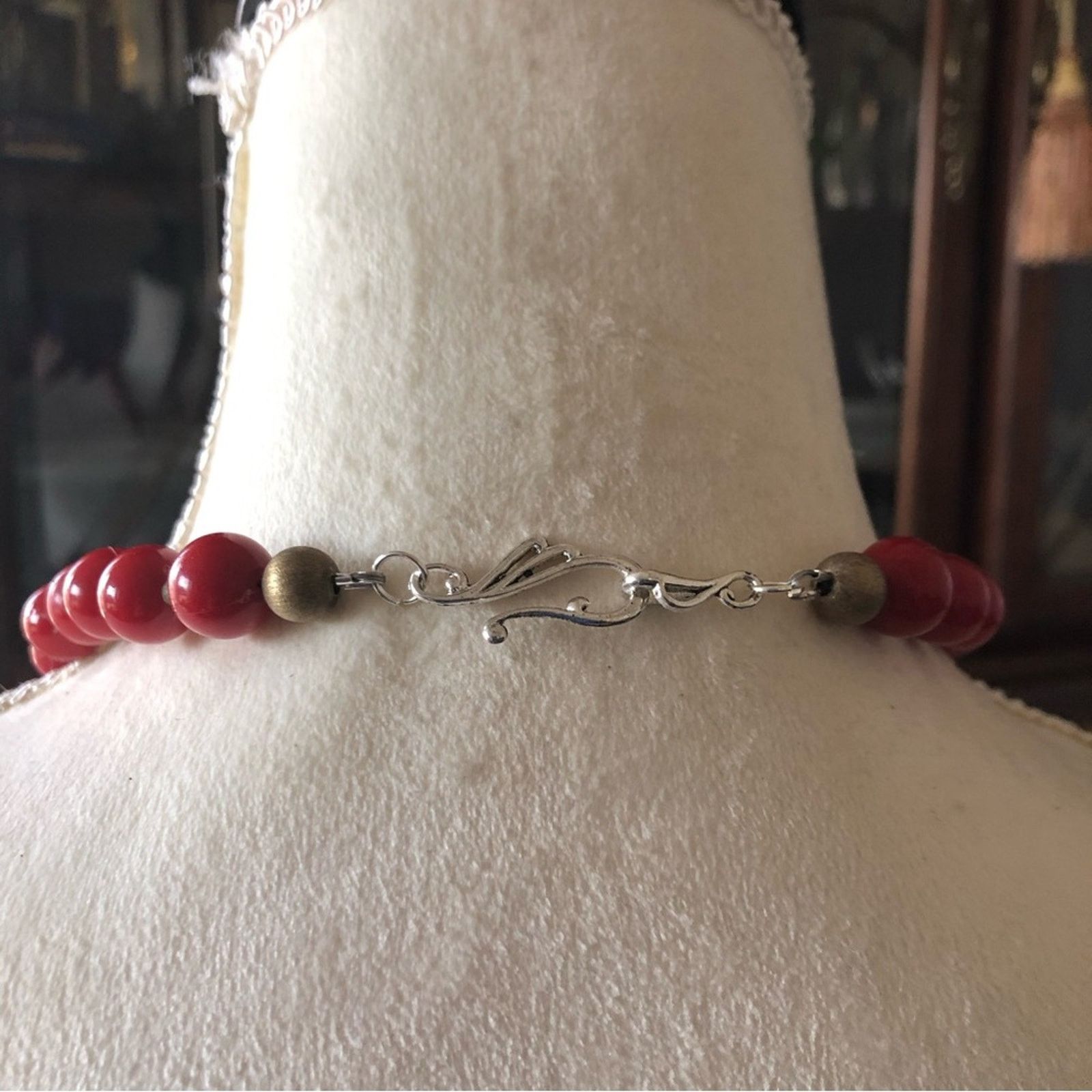 Handmade Handcrafted bowl of cherries fancy beaded crystal necklace Size ONE SIZE - 10 Thumbnail