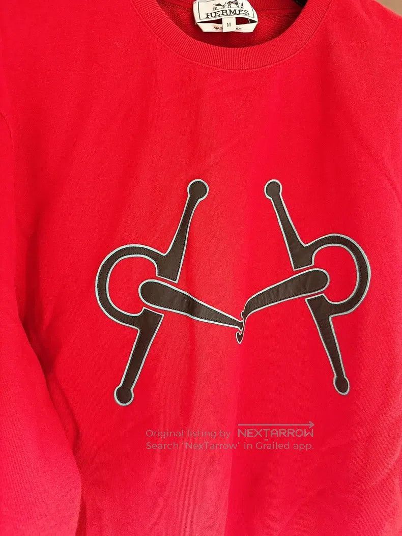 Hermes Hermes Leather Decorated Stirrup Buckle Men's Sweatshirt Size US M / EU 48-50 / 2 - 3 Thumbnail