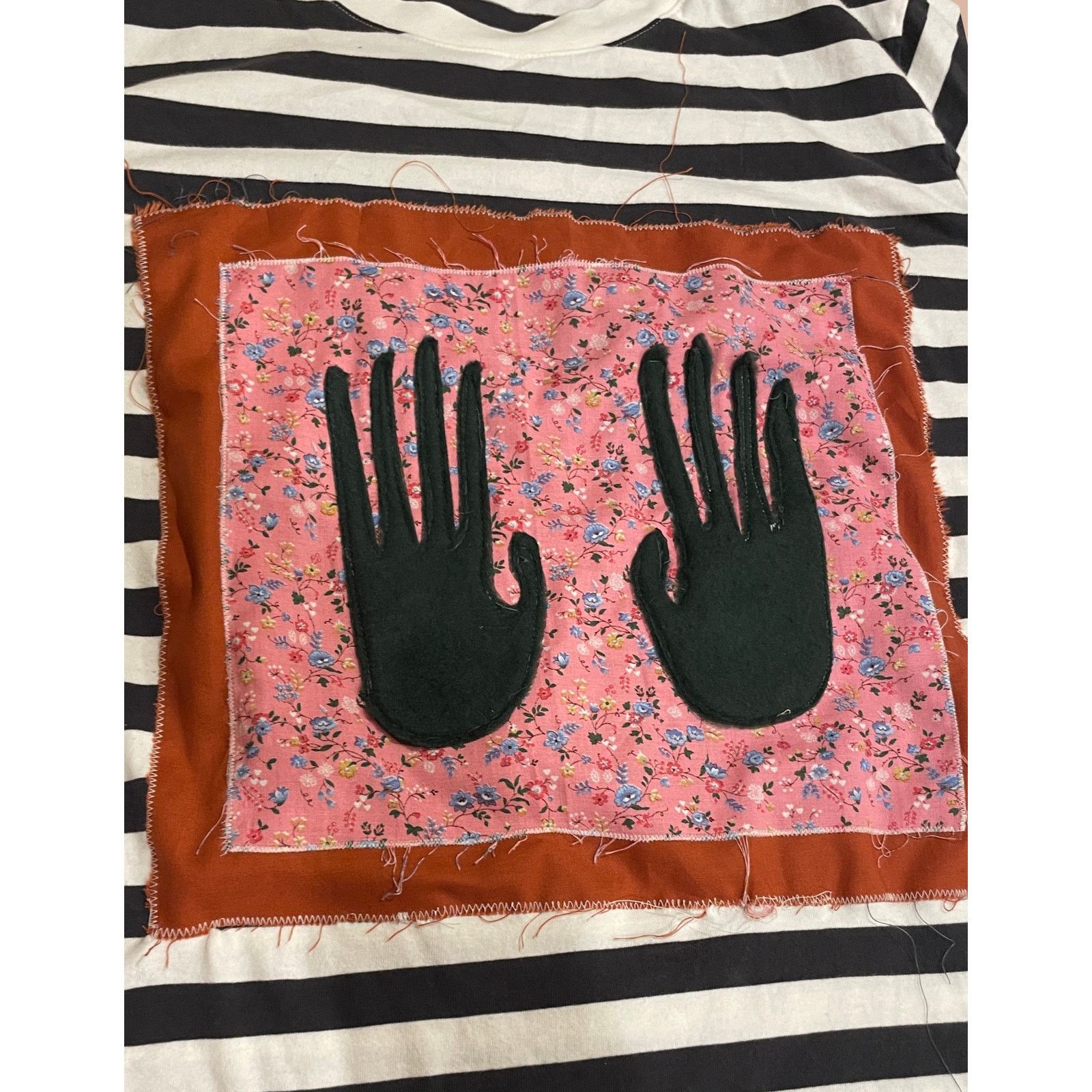 Handmade Upcycled XXL Striped T-Shirt Size XXL / US 16-18 / IT 52-54 - 3 Thumbnail