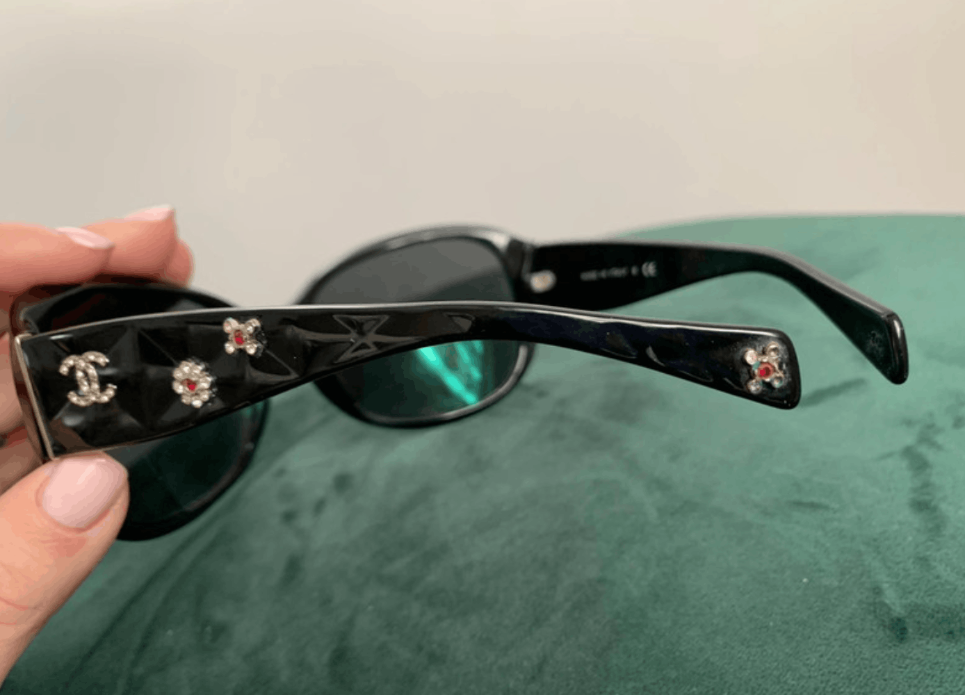 Chanel CHANEL Sunglasses Rimless Rhinestone 4017 Shields RI832 Size ONE SIZE - 2 Thumbnail