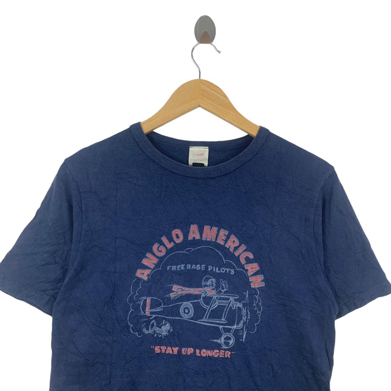 Vintage Vintage FREE RAGE ANGLO AMERICAN Pilots Indigo Tee Shirt Size US M / EU 48-50 / 2 - 2 Thumbnail