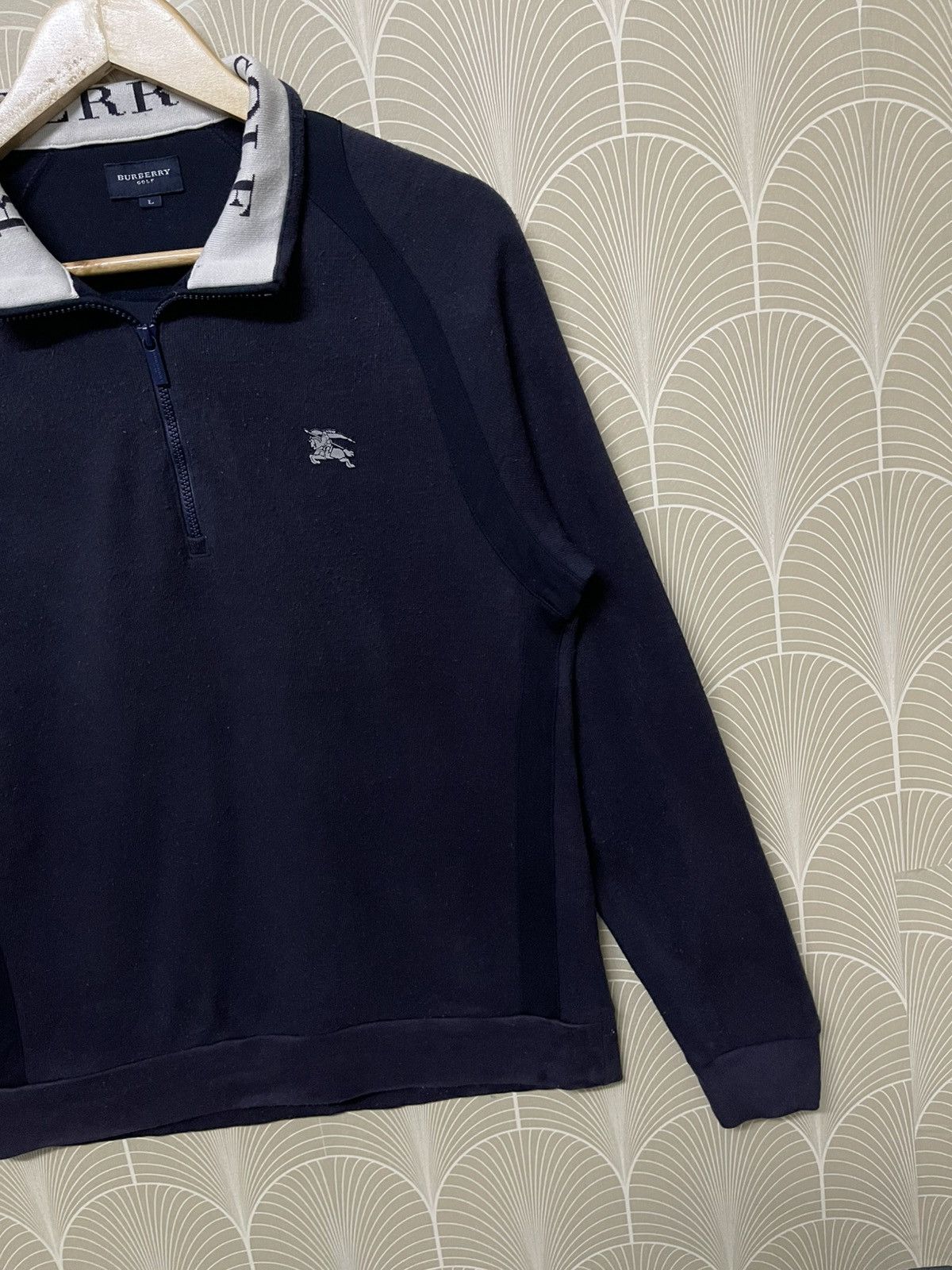 Burberry × Japanese Brand × Vintage 90s BURBERRY GOLF HALF ZIPPER SPELL OUT COLLAR RARE Size US L / EU 52-54 / 3 - 4 Thumbnail