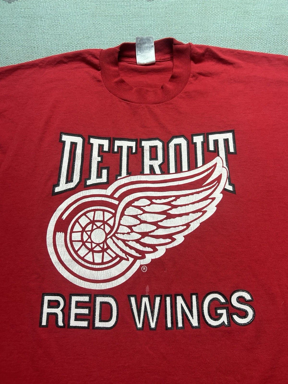 Vintage Vtg 90s t shirt Detroit red wings hockey NHL big logo XXL Size US XXL / EU 58 / 5 - 4 Thumbnail