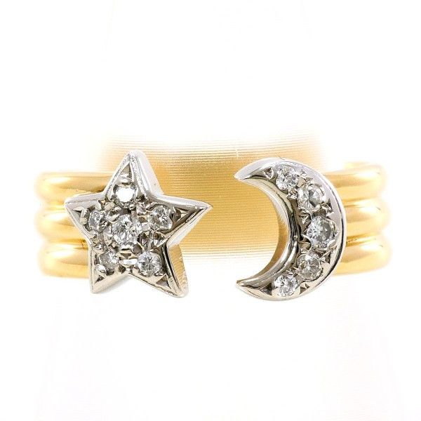 Luxuness Star Jewelry Pt900 Au750 Ring Metal Ring in Silver, Women's