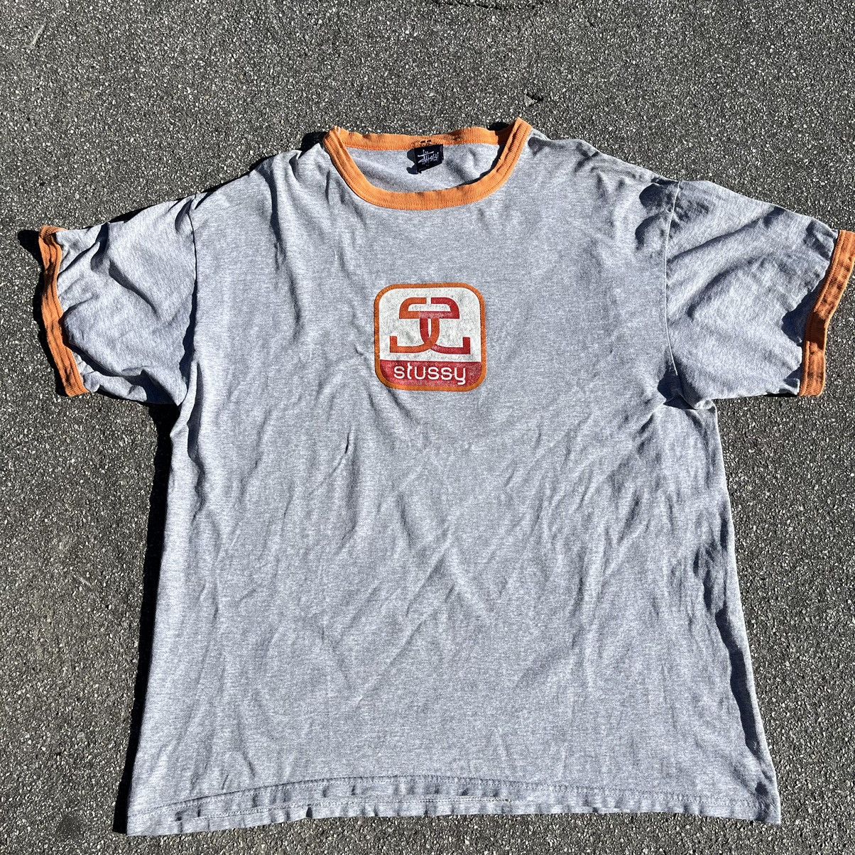 image of Stussy x Vintage Stüssy Ringer Tee in Grey, Men's (Size XL)