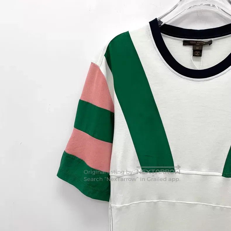 Louis Vuitton Louis Vuitton White striped cotton round neck short sleeve Size M / US 6-8 / IT 42-44 - 3 Thumbnail