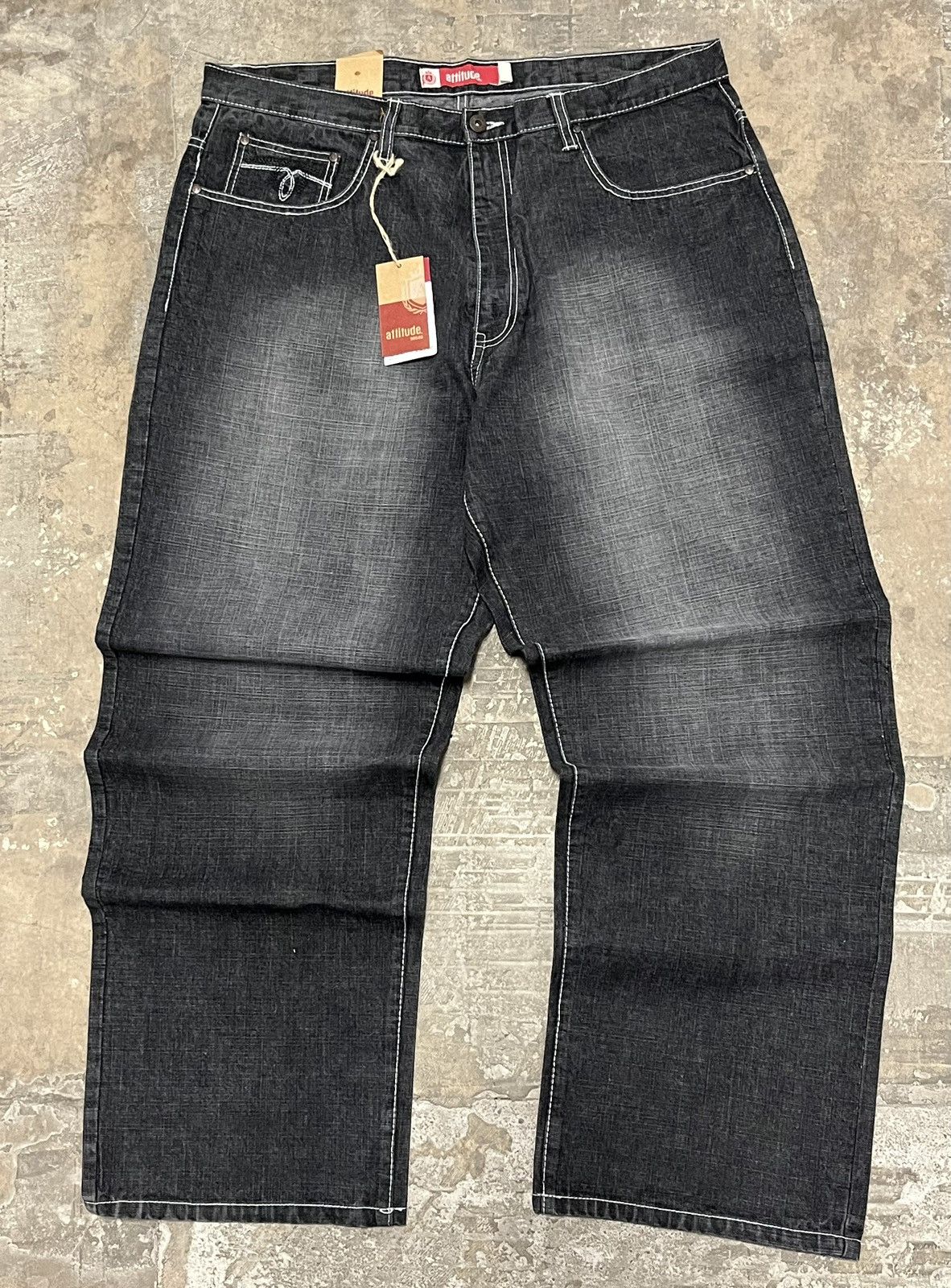 image of Y2K Baggy Fit Wide Leg Southpole Style Opium Y2K Skater in Black, Men's (Size 36)
