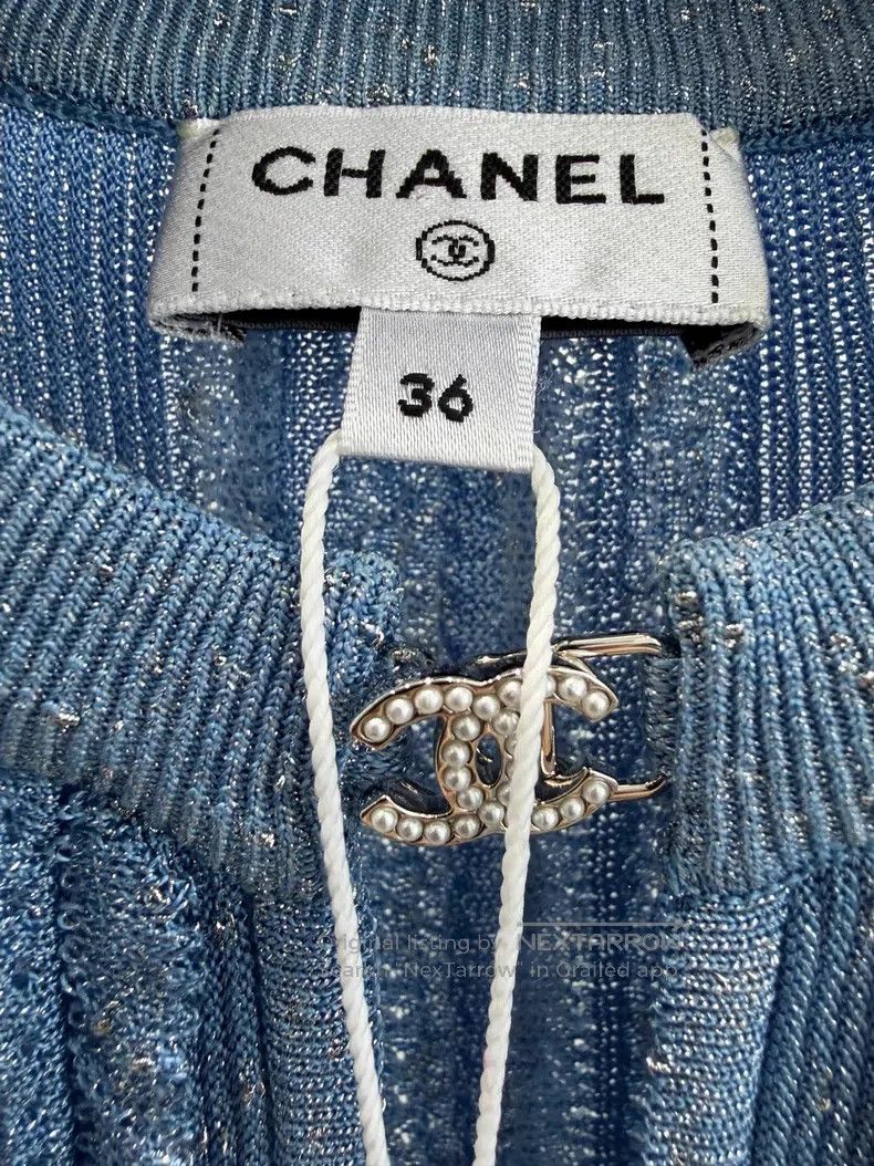 Chanel Chanel Lake blue knitted cardigan coat Size XS / US 0-2 / IT 36-38 - 4 Thumbnail