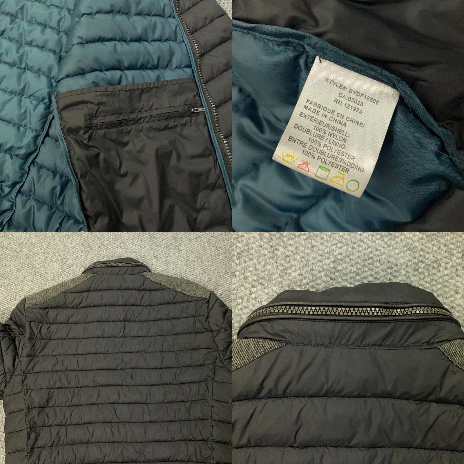 Vintage By Definition Jacket Mens XL Black Puffer Zipped Pockets Lined Size US XL / EU 56 / 4 - 8 Thumbnail