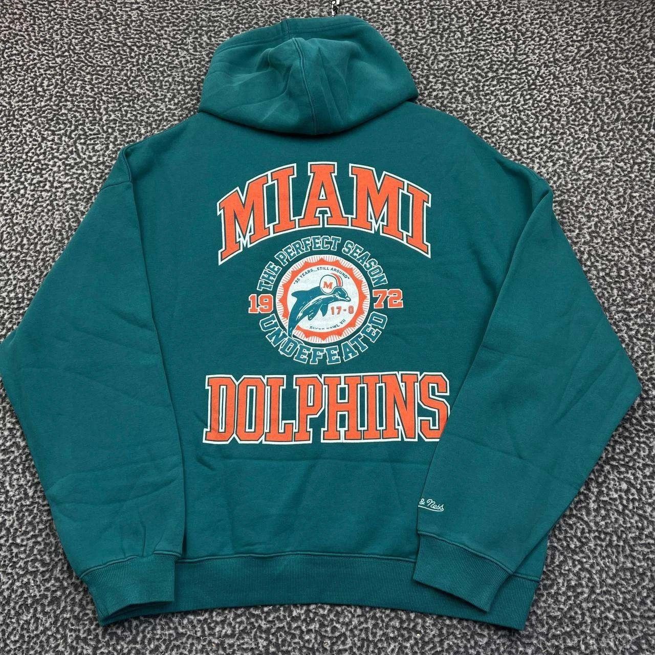 Mitchell & Ness Miami Dolphins Hoodie Men NFL Long Sleeve Pullover New M Size US M / EU 48-50 / 2 - 2 Thumbnail