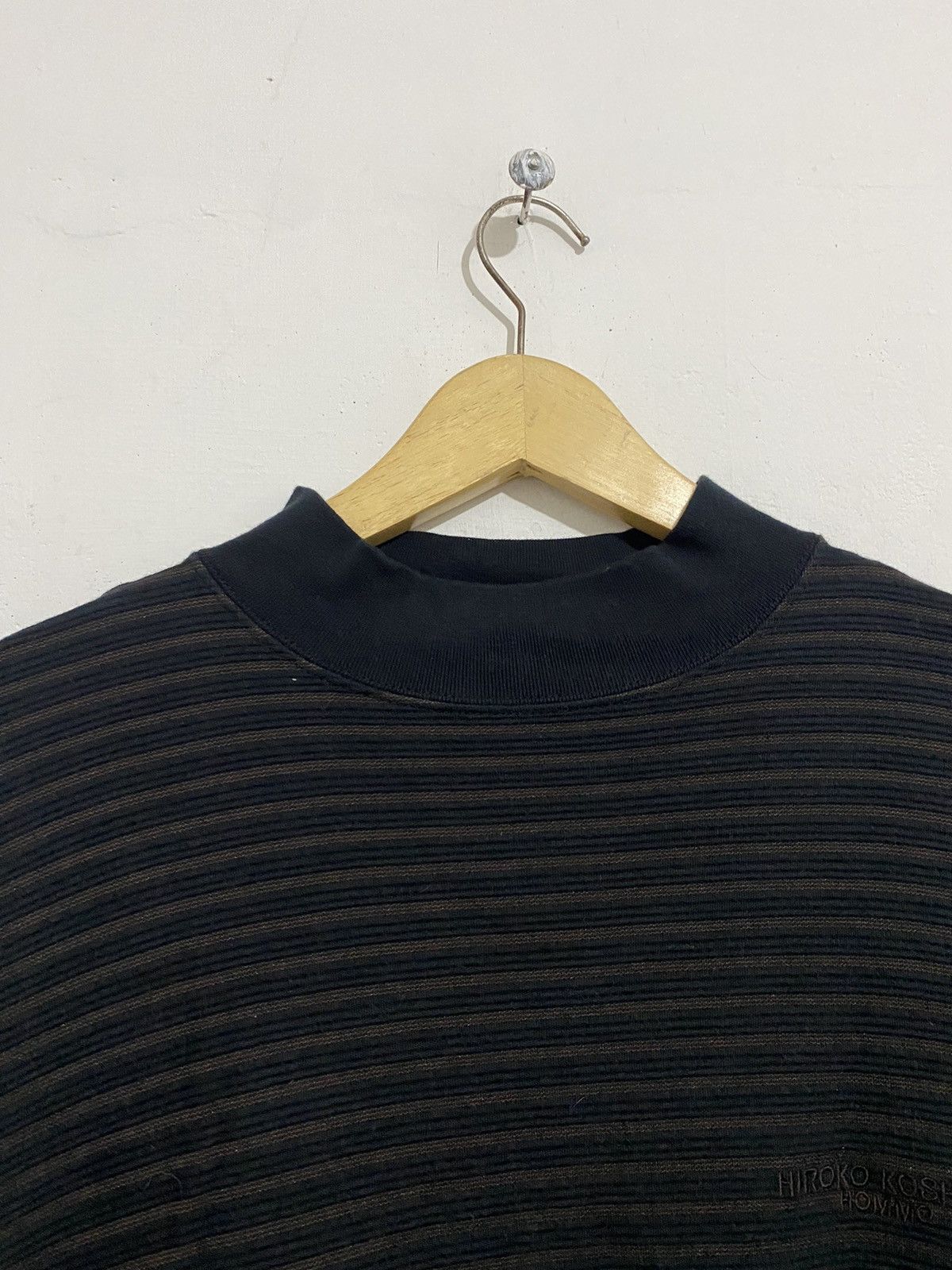 Hiroko Koshino Homme 🖤BLACFRIDAY🖤Japanese Hiroko Khishino Stripped Turtleneck Size US L / EU 52-54 / 3 - 3 Thumbnail