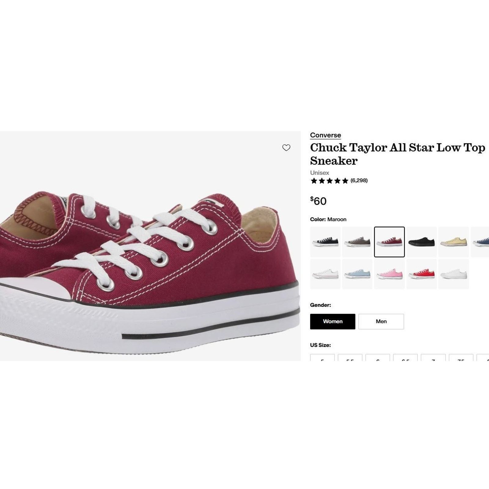 Converse Woman's 9/Men 7 - Burgundy Converse Chuck Taylor Used Size US 7 / EU 40 - 5 Thumbnail