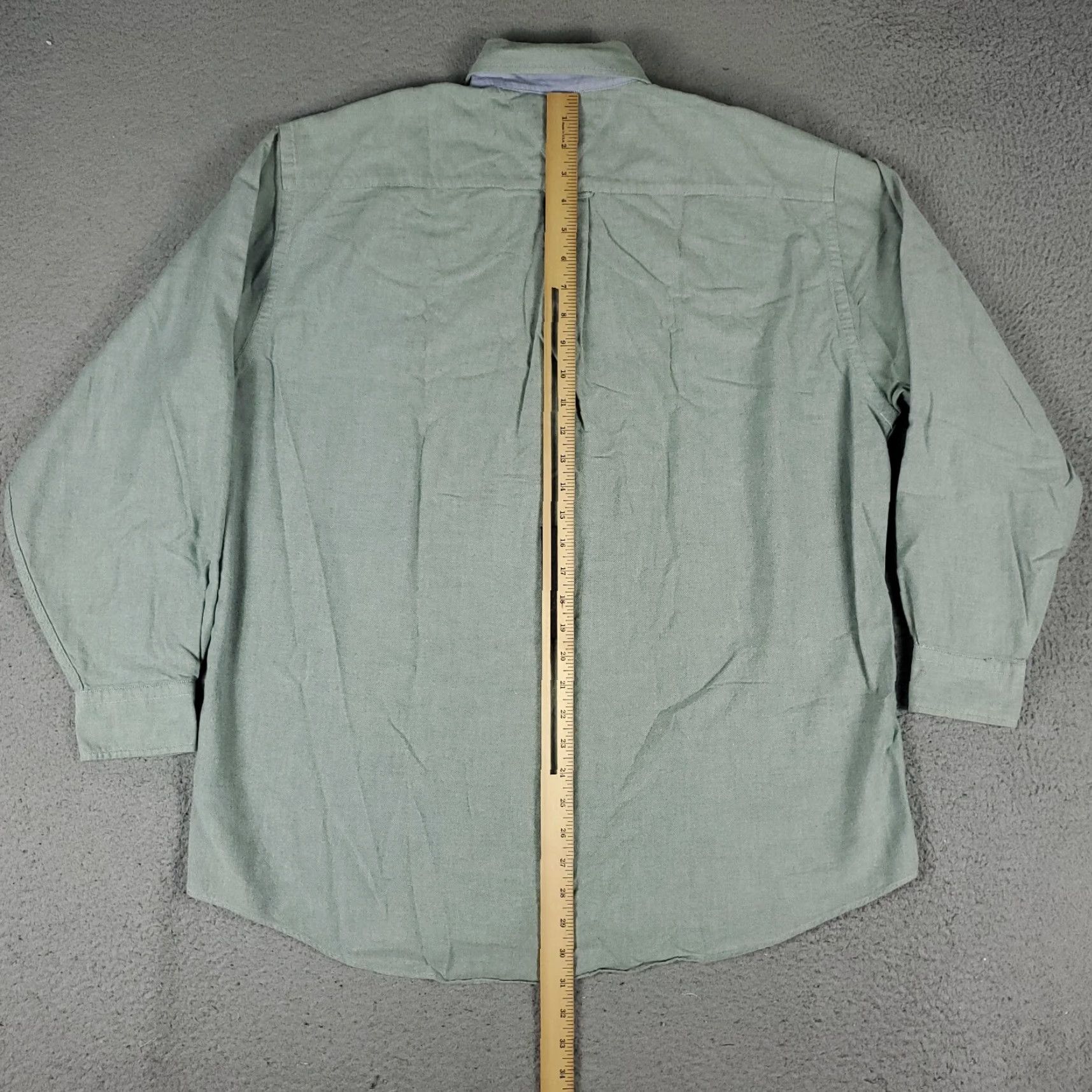 Tommy Hilfiger Tommy Hilfiger Dress Shirt Mens 16 Green Long Sleeve Button Up Classic Casual Size 42R - 5 Thumbnail