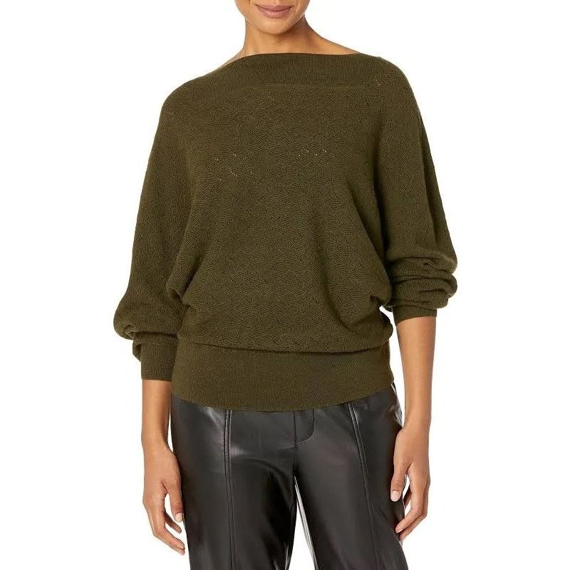 Trina Turk Trina Turk Halima Blouson Knit Cypress Green Wool Sweater Size L / US 10 / IT 46 - 1 Thumbnail