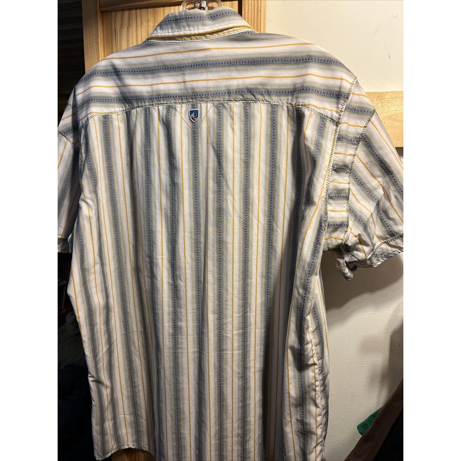 Kuhl Kühl Men’s Large Beige Blue Yellow Cotton Blend Kuhl Shirt Size US L / EU 52-54 / 3 - 9 Thumbnail