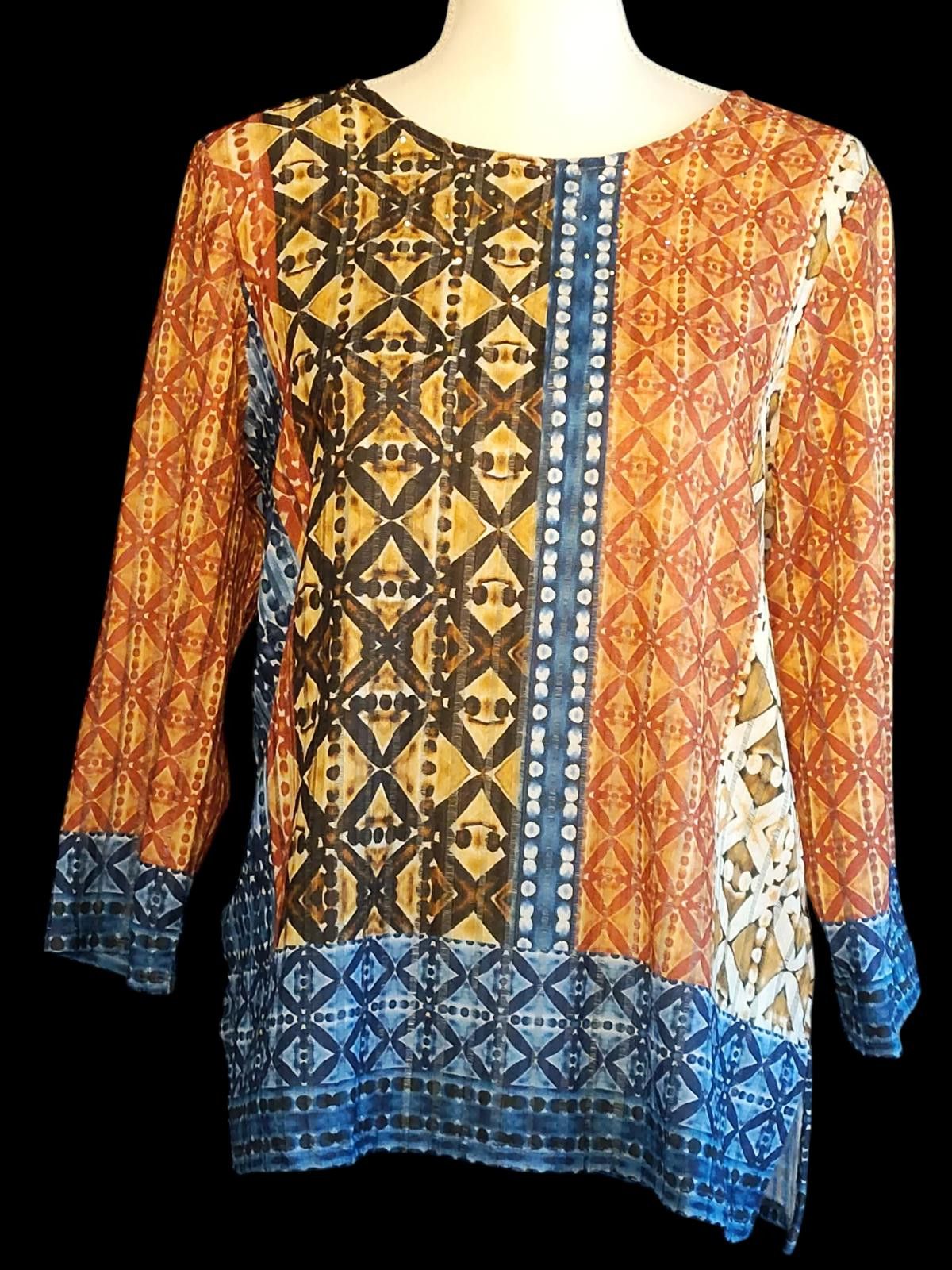 Other Alfred Dunner Women's Long Sleeve Patterned Tunic Top Size S / US 4 / IT 40 - 3 Thumbnail