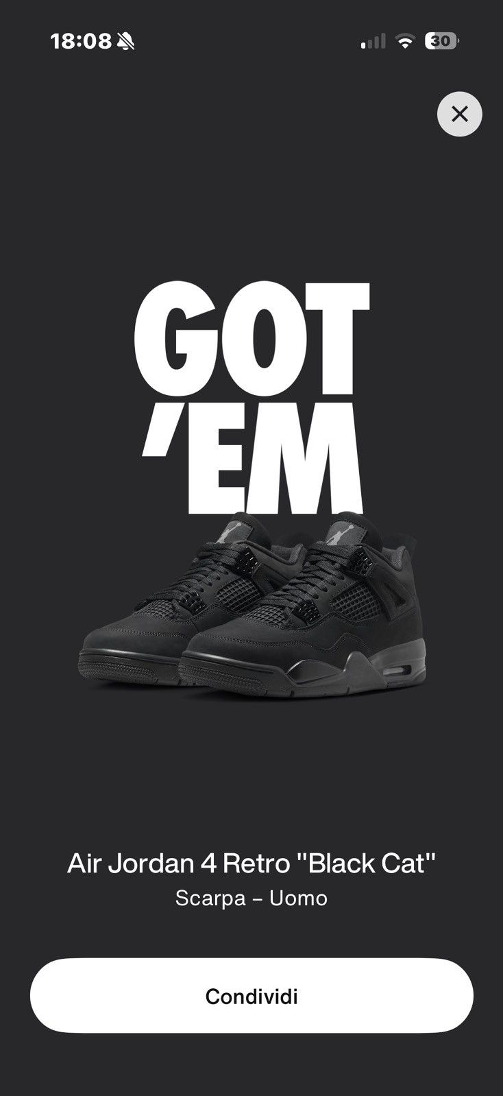Jordan Brand Jordan 4 Black cat 2025 Size US 9.5 / EU 42-43 - 3 Thumbnail