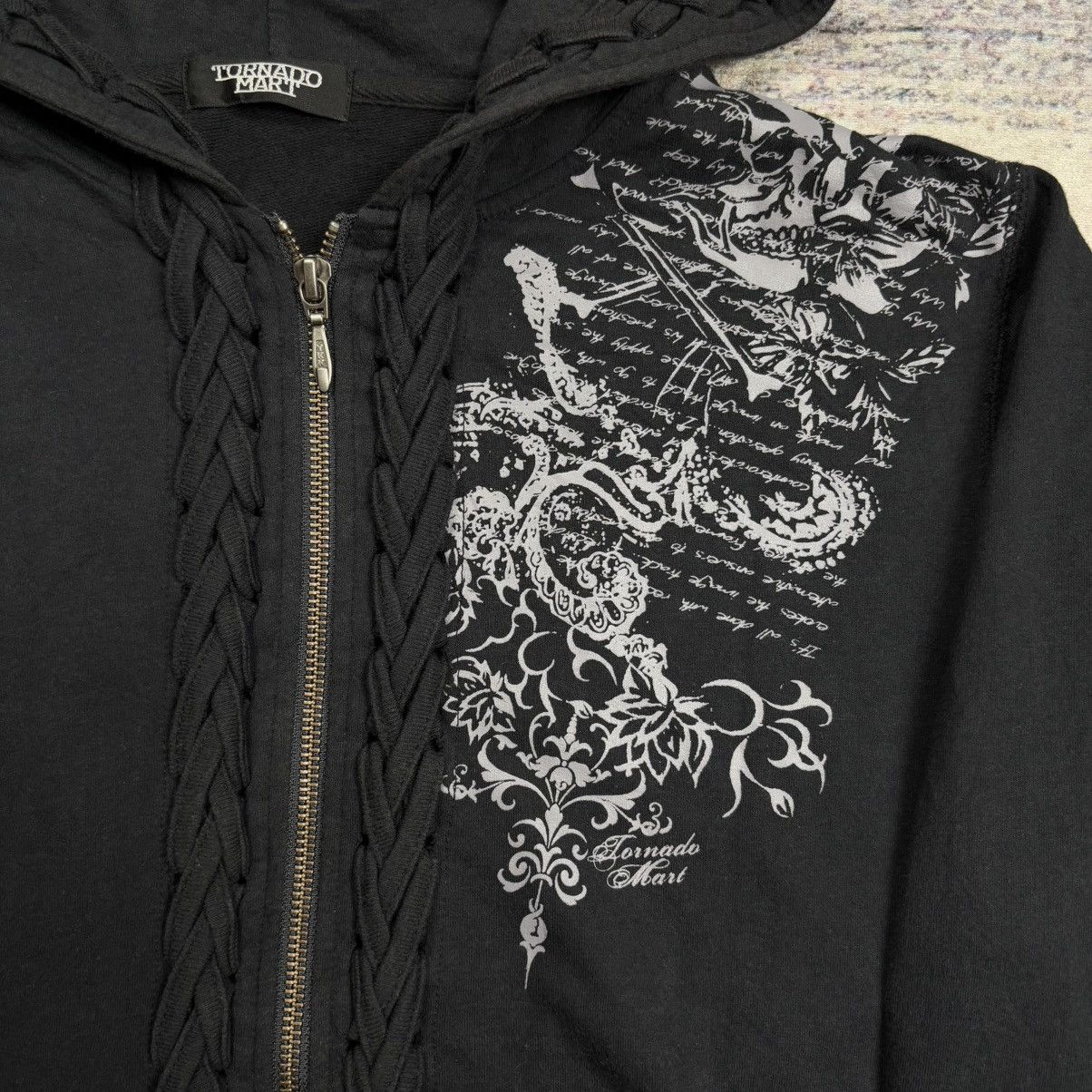 Tornado Mart Tornado Mart poem tribal art lace up double zip hoodie Size US M / EU 48-50 / 2 - 5 Thumbnail