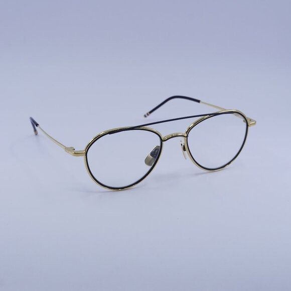 Thom Browne Thom Browne TB109-CGLDNVY53 Eyeglasses Gold 53mm Aviator Size ONE SIZE - 1 Thumbnail