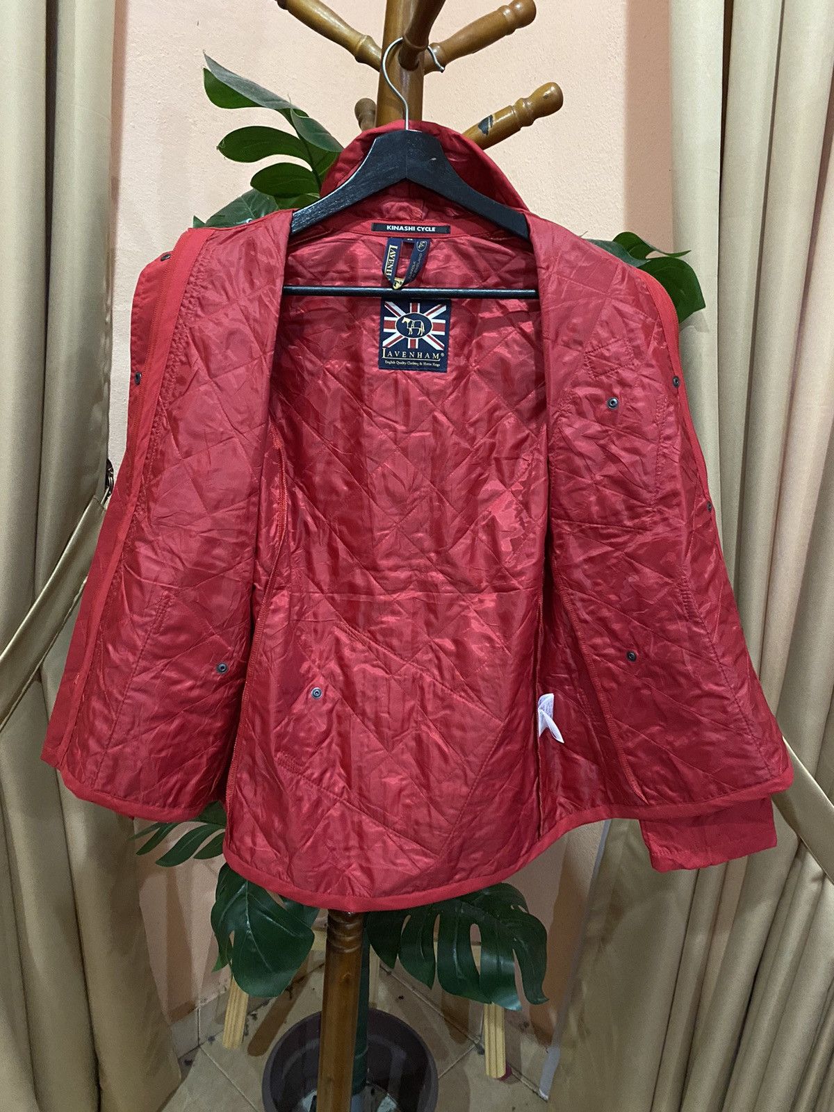 Designer × Lavenham Kinashi Cycle x Lavenham Red Quilted Jacket Made in England Size US S / EU 44-46 / 1 - 12 Thumbnail