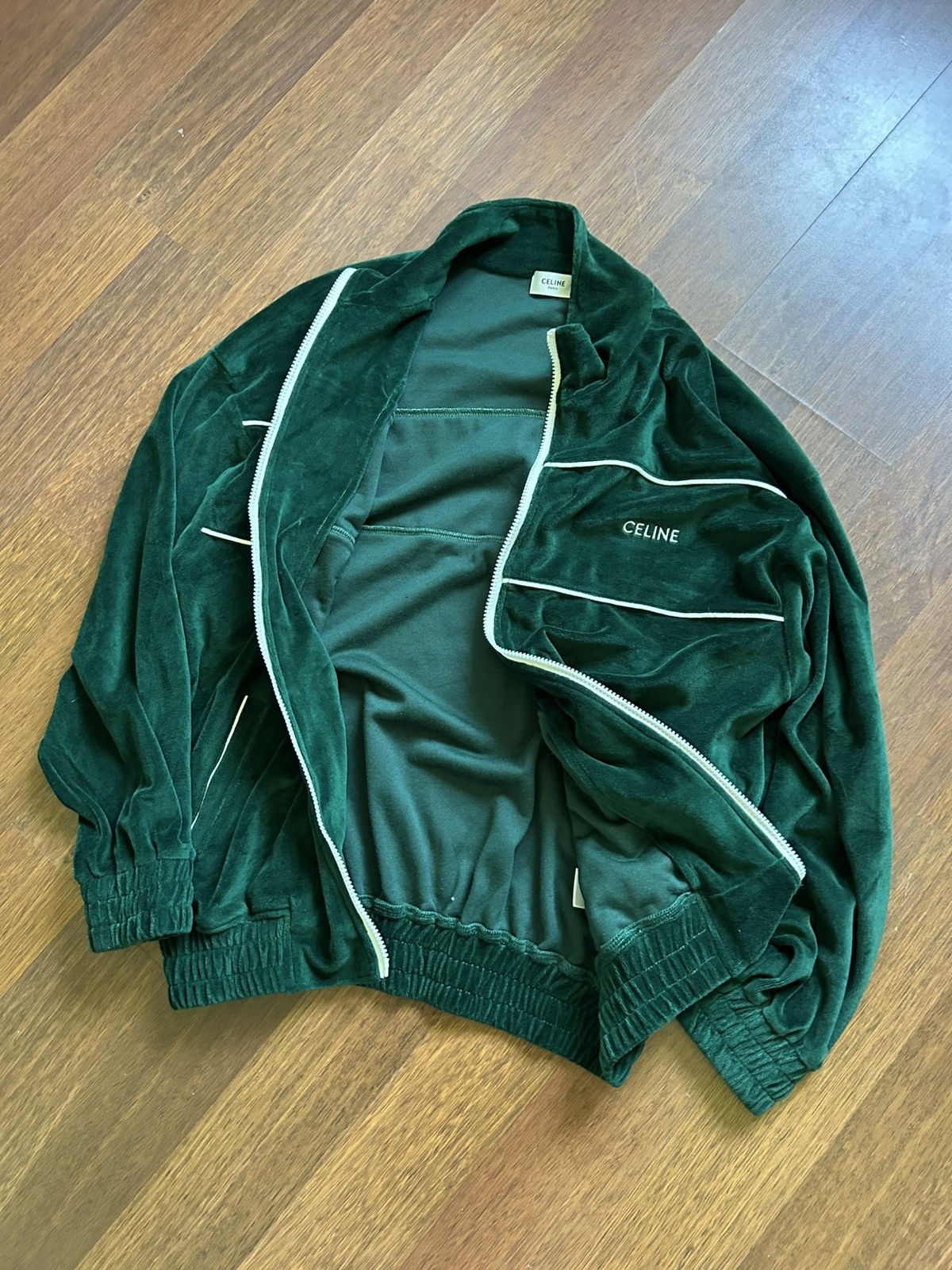 Celine Celine Paris Velour Sweat Zip Hoodie Luxury Style Men’s Sz M Size US M / EU 48-50 / 2 - 11 Thumbnail