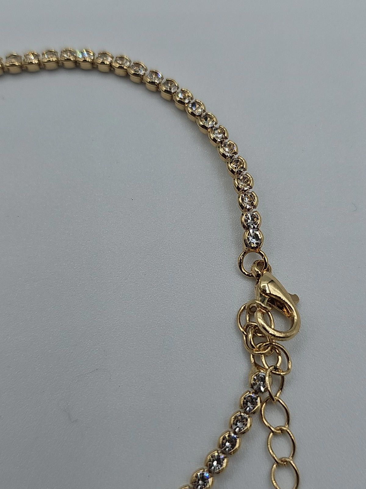 The Unbranded Brand Petite Gold Tone & Rhinestone Tennis Bracelet Adjustable Size ONE SIZE - 6 Thumbnail