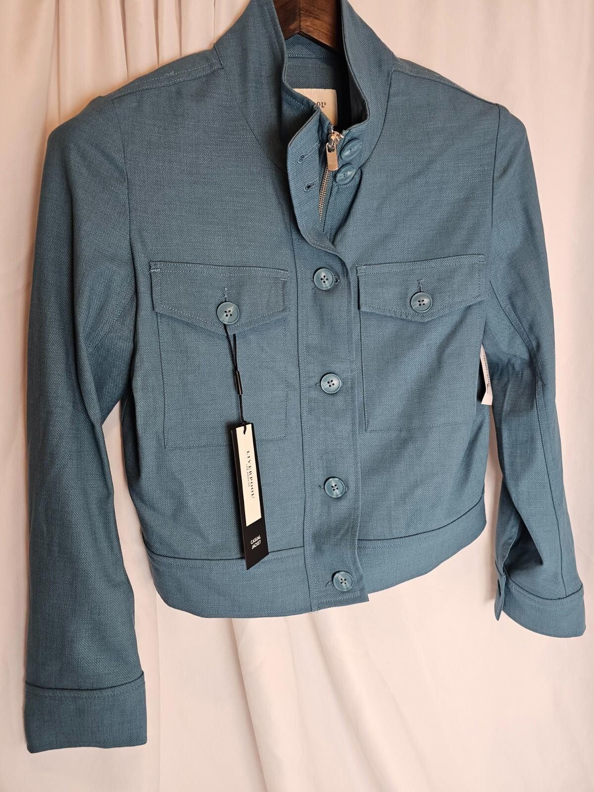 Designer NWT Liverpool Jacket Blue Size XS Designer Utility Size XS / US 0-2 / IT 36-38 - 1 Thumbnail