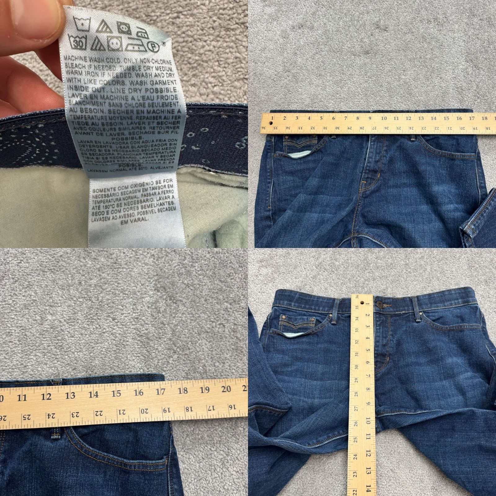 Levi's VINTAGE Levi's 525 Jeans Denim Boots Bootcut Mid Rise 16 Regular Blue Dark Wash 90s Mens Womens Boys Girls Size 38" / US 16 / IT 52 - 8 Thumbnail