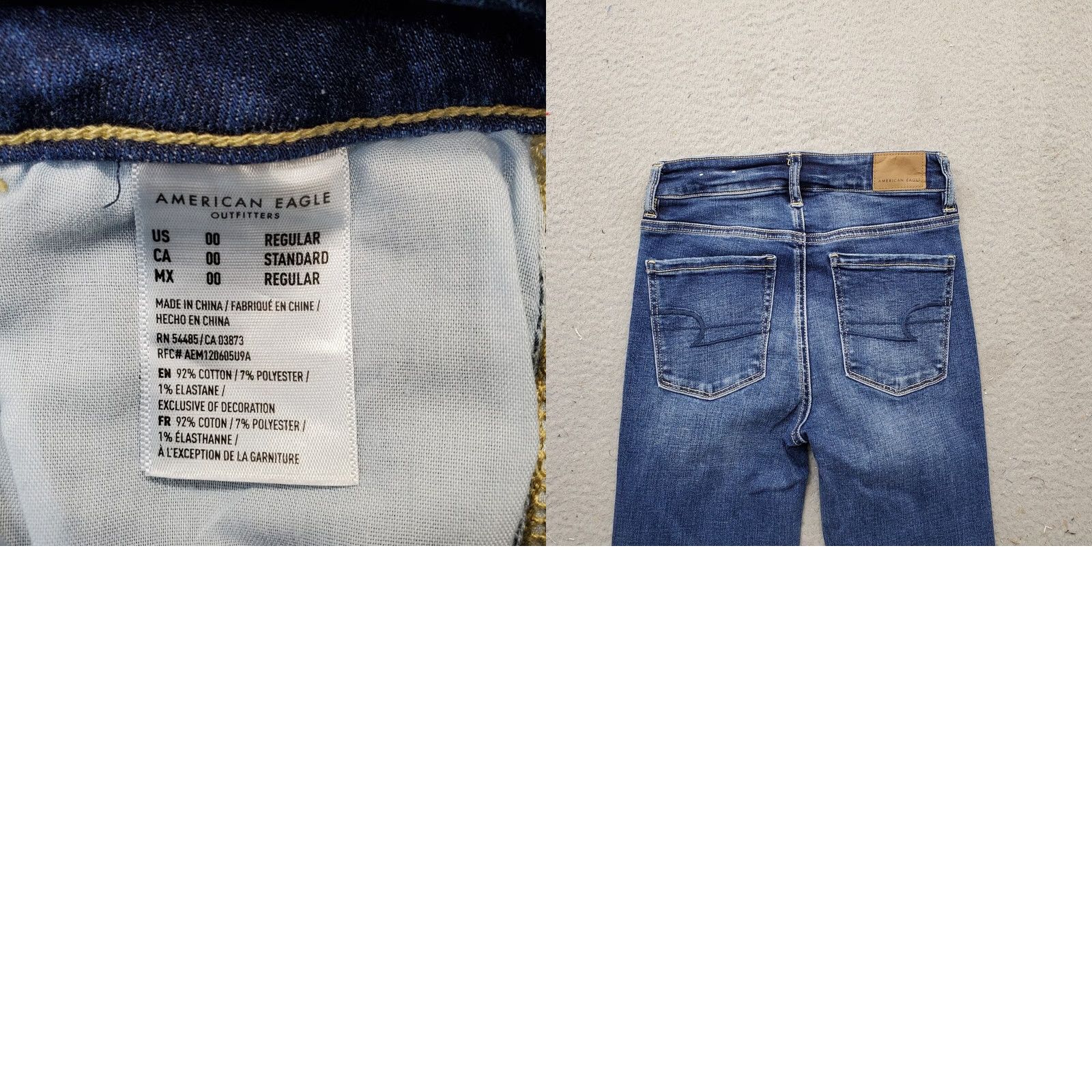 American Eagle Outfitters American Eagle Outfitters Jeans Womens Size 00 Blue Denim Super Stretch Skinny 5-Pocket Design Clothing Mens Women Lips? Size 24" / US 00 / IT 34 - 8 Thumbnail