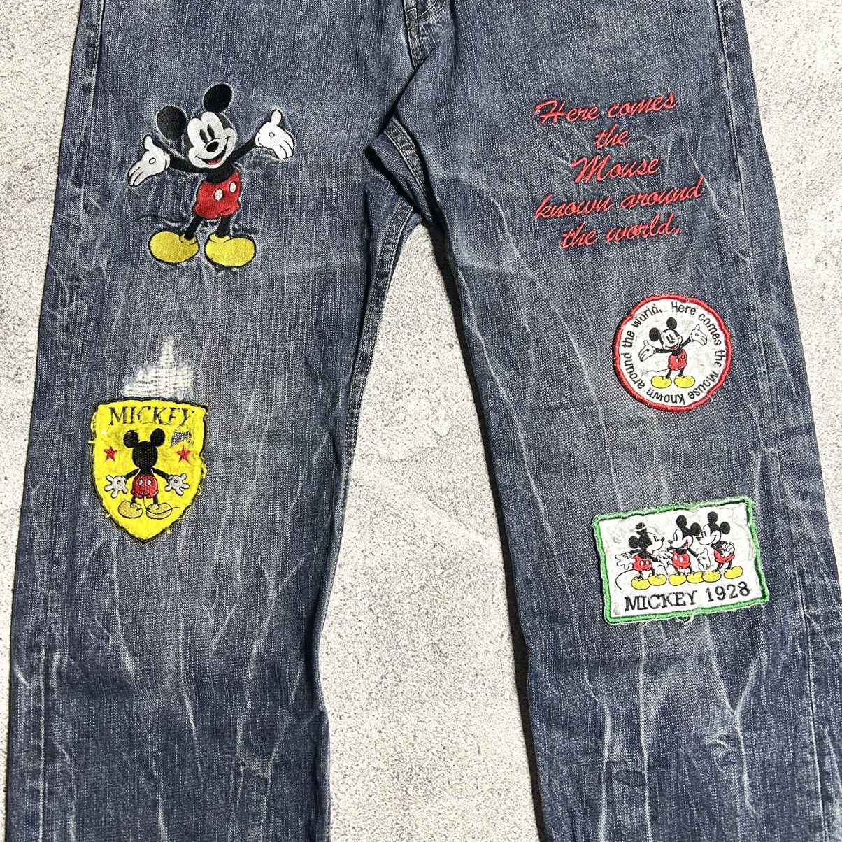 Disney Vintage Denim Doublewaist DISNEY PATCH ART BORDIR Size US 34 / EU 50 - 8 Thumbnail