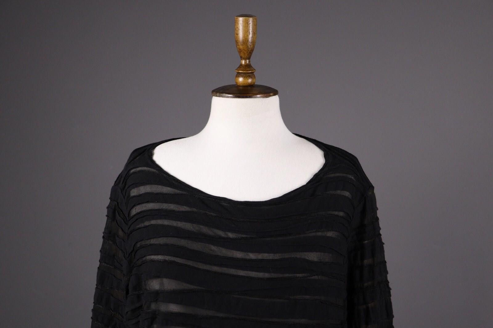Designer Cut LooseBlack Designer Mesh Long Sleeve Top Shirt Size L Size L / US 10 / IT 46 - 2 Thumbnail