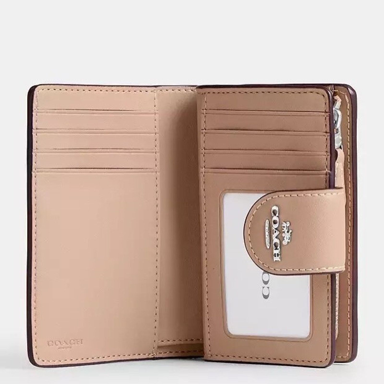 Coach NWT Coach Medium Corner Zip Wallet CW786 Silver/Sand/Taupe Size ONE SIZE - 5 Thumbnail