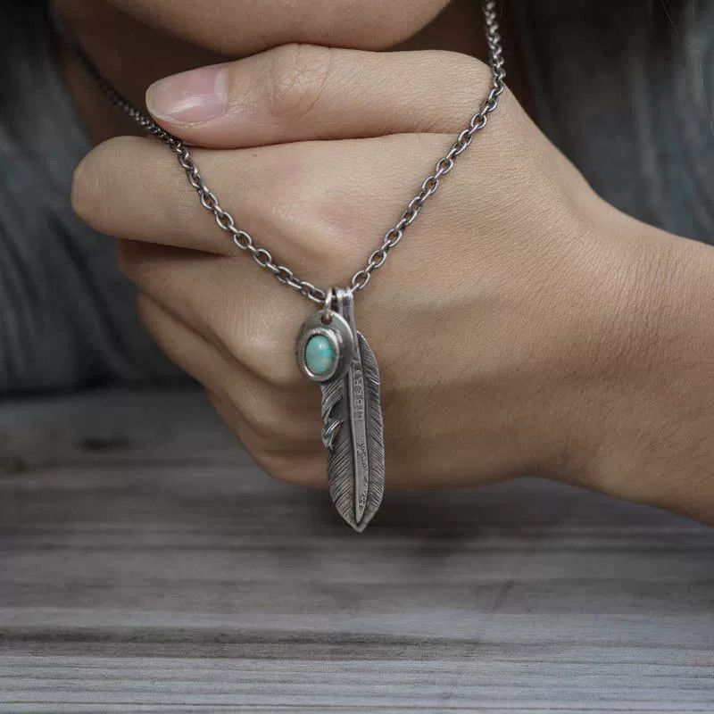 Japanese Brand North Works Turquoise Feather Pendant Size ONE SIZE - 1 Preview