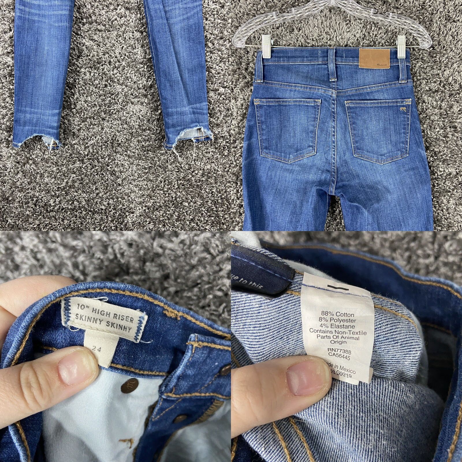 Madewell Madewell 10” High Riser Skinny Skinny Women’s 24 Blue Jeans Distressed Size 42" / US 20 - 8 Thumbnail